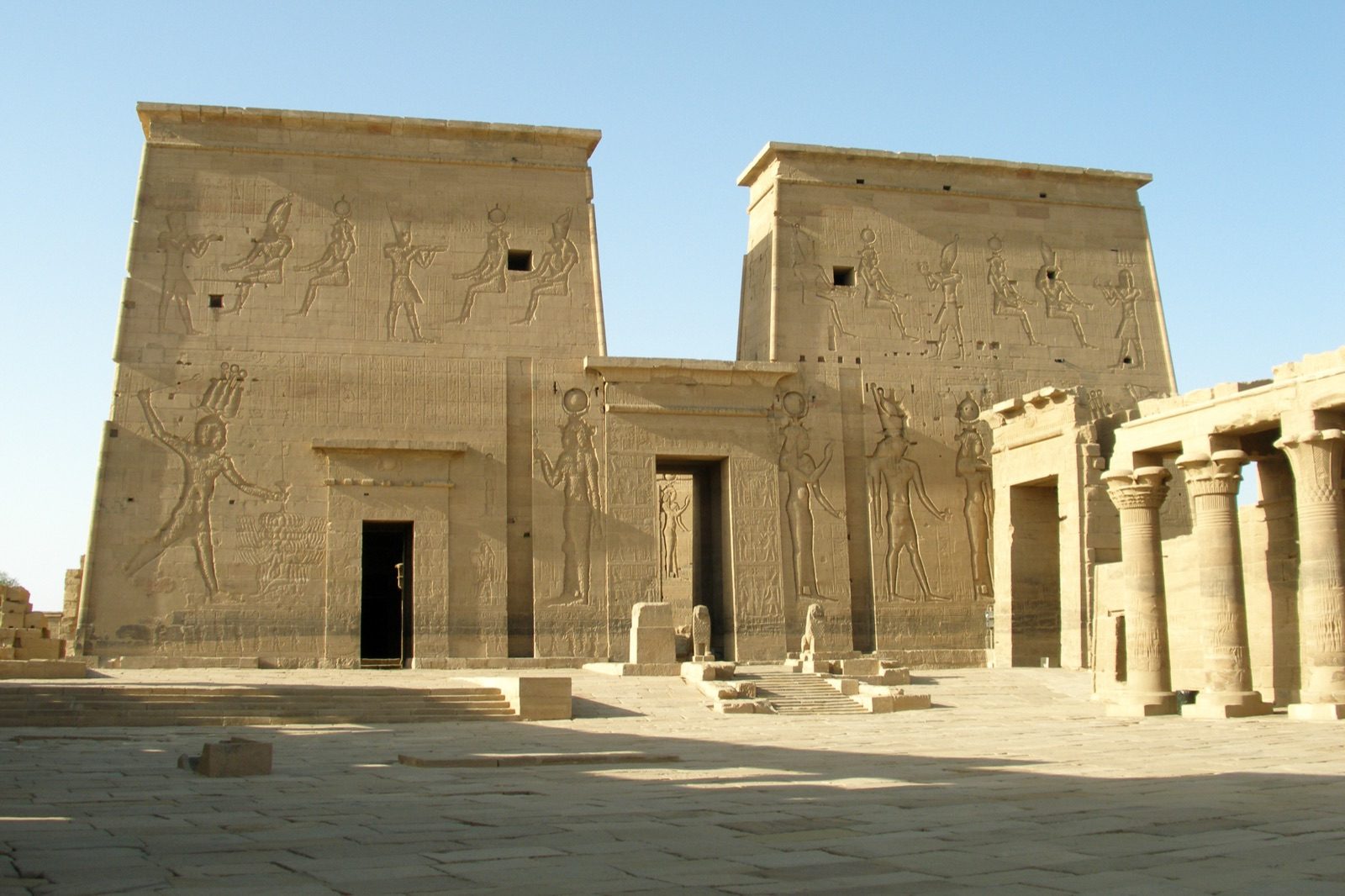 The Temple of Isis at Philae, Egypt, the last still-functioning ancient Egyptian temple before it was closed under the Byzantine emperor Justinian around 535 AD.